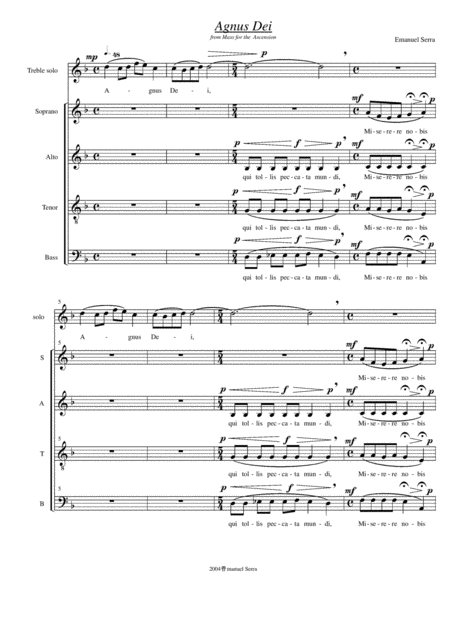 agnus dei free sheet music pdf