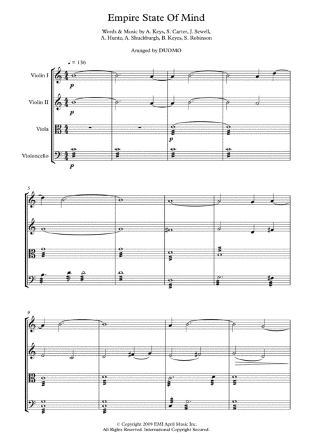 Free piano sheet music for alicia keys empire state of mind