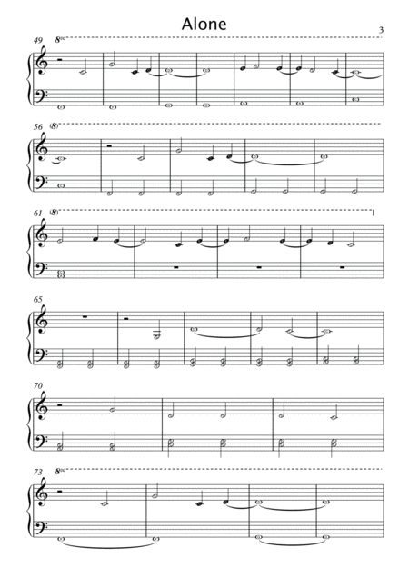 Alone By Marshmello Easy Piano With Note Names Music Sheet