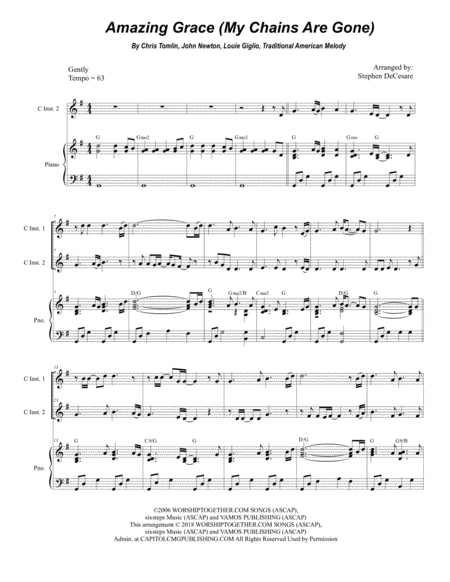 amazing grace my chains are gone lead sheet pdf