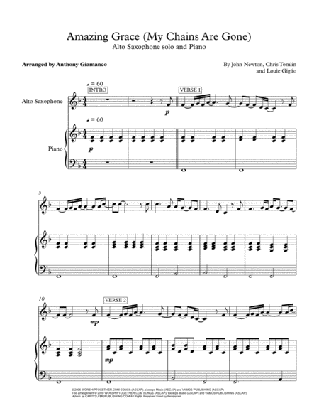 Free sheet music for amazing grace my chains are gone on piano