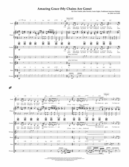 Free sheet music for amazing grace my chains are gone on piano