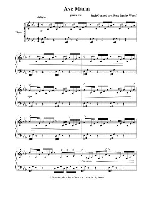 Ave Maria Bach Gounod Piano Solo Music Sheet Download Topmusicsheet Com