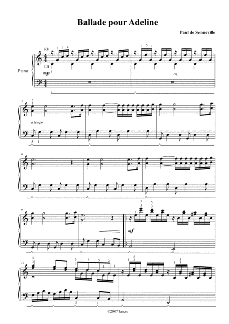 ballade pour adeline piano notes pdf