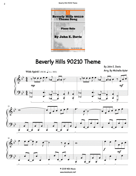 Beverly Hills 90210 Theme Song Music Sheet Download Topmusicsheet Com