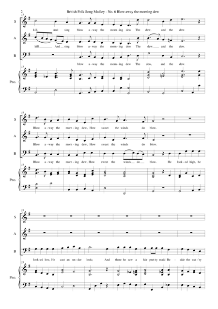 Blow Away The Morning Dew For Sab Choir And Piano Music Sheet Download Topmusicsheet Com