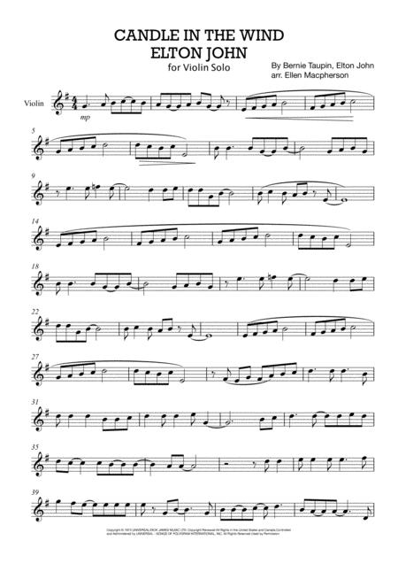 candle in the wind piano sheet pdf