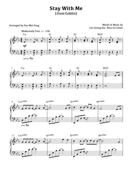 stay with me goblin piano sheet music
