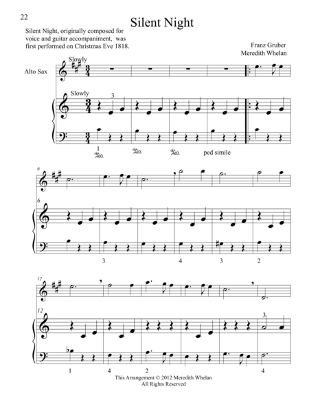 Christmas Duets For Alto Saxophone Piano Silent Night Music Sheet Download Topmusicsheet Com