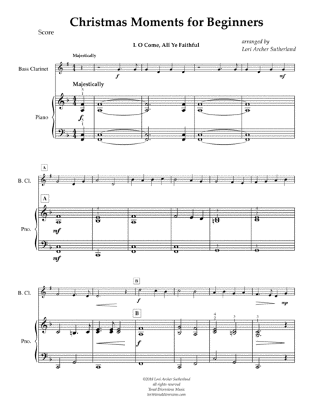 Christmas Moments For Beginner Bass Clarinet Piano Music Sheet Download Topmusicsheet Com