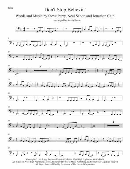 Don't stop believing piano sheet music free printable