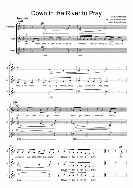 Down In The River To Pray Sat Music Sheet Download Topmusicsheet Com