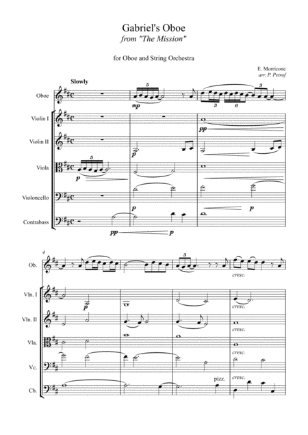 gabriel' s oboe organ free sheet music