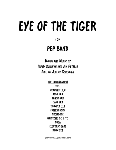 Eye of the tiger trombone sheet music free