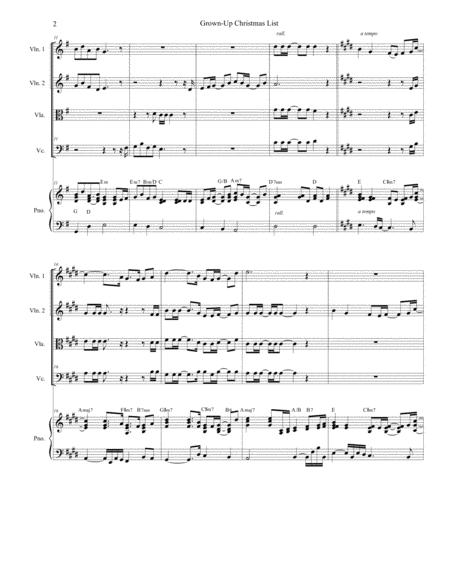 Grown Up Christmas List For String Quartet And Piano Music Sheet Download - TopMusicSheet.com
