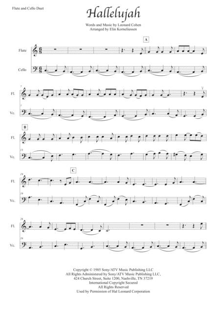 Hallelujah leonard cohen flute sheet music free