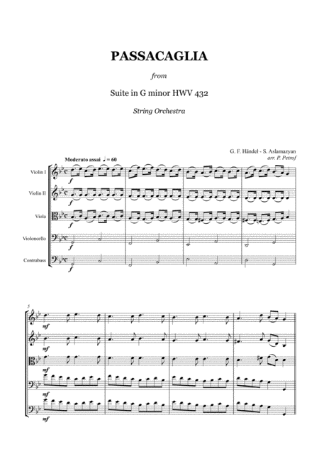 Handel passacaglia sheet music free