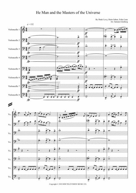 He Man And The Masters Of The Universe For Cello Ensemble Music Sheet Download Topmusicsheet Com