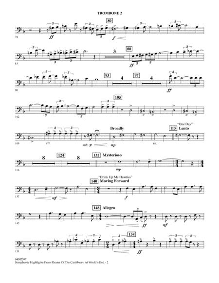 Highlights From Pirates Of The Caribbean At Worlds End Arr Jay Bocook Trombone 2 Music Sheet Download Topmusicsheet Com