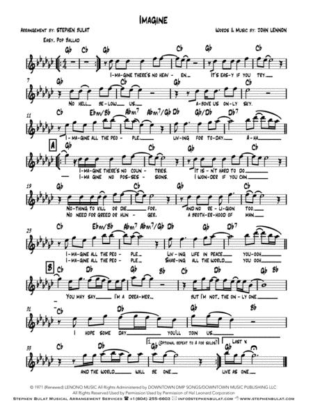 Imagine john lennon piano sheet music free pdf