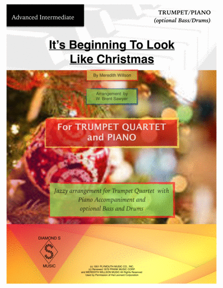 Its Beginning To Look Like Christmas Trumpet Quartet And Piano Music Sheet Download ...
