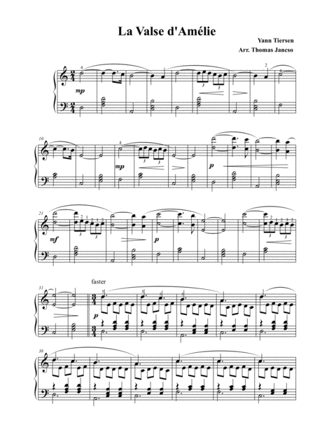 amelie free piano sheet music pdf