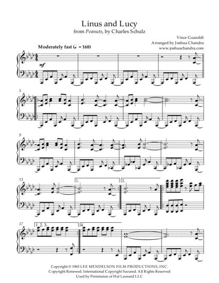 linus and lucy sheet music in c