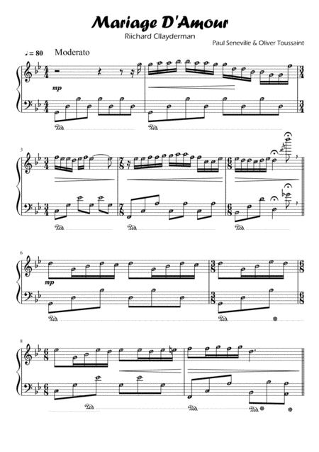 mariage d' amour piano sheet music pdf