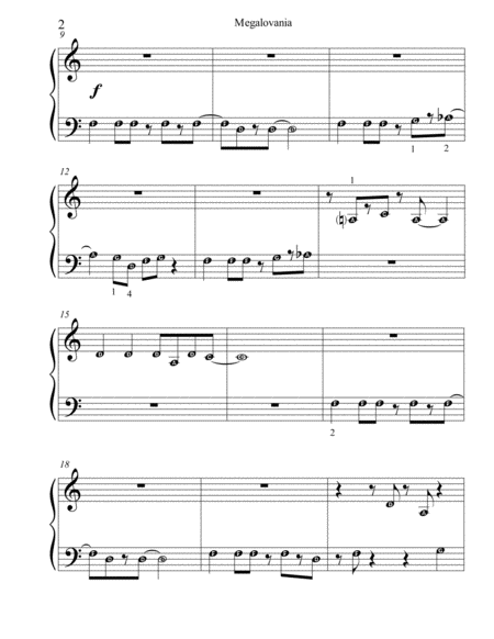 Megalovania From Undertale Pre Reading Piano With Note Names Music Sheet Download Topmusicsheet Com