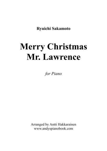 Merry christmas mr lawrence piano sheet music free