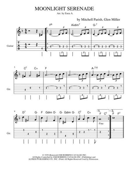 Free piano sheet music moonlight in vermont