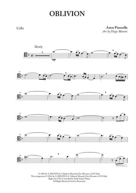 Piazzolla Oblivion Piano Pdf