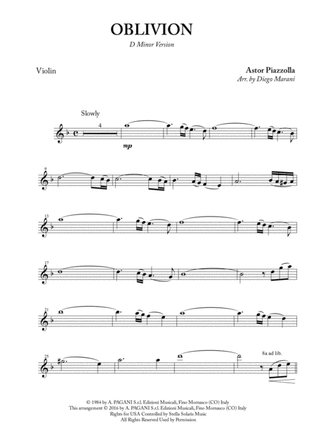 Oblivion For Violin And Piano Music Sheet Download Topmusicsheet Com
