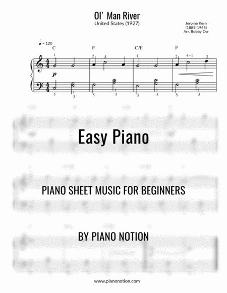 Ol Man River Easy Piano Solo Music Sheet Download Topmusicsheet Com