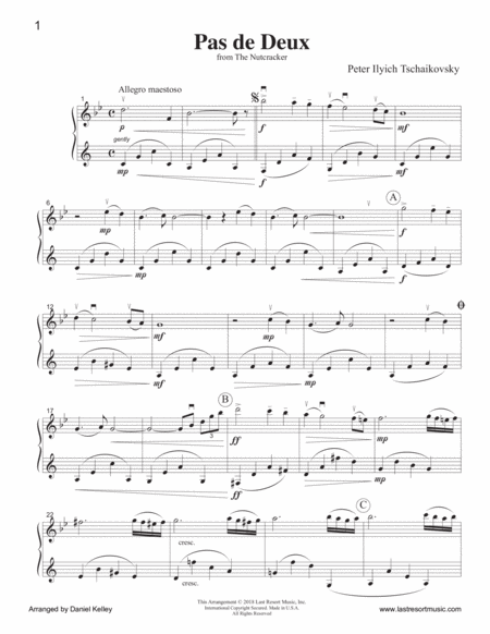 Tchaikovsky nutcracker pas de deux sheet music