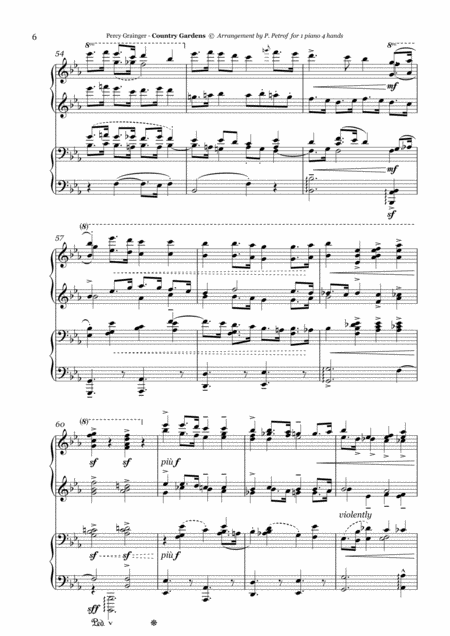 Percy Grainger Country Gardens 1 Piano 4 Hands Music Sheet
