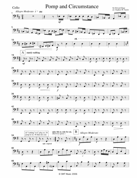 Pomp And Circumstance March No 1 Graduation String Quartet Music Sheet Download Topmusicsheet Com