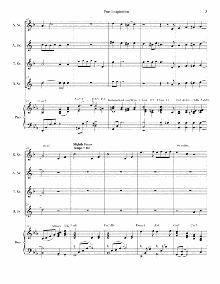 Pure Imagination For Saxophone Quartet And Piano Music Sheet Download Topmusicsheet Com