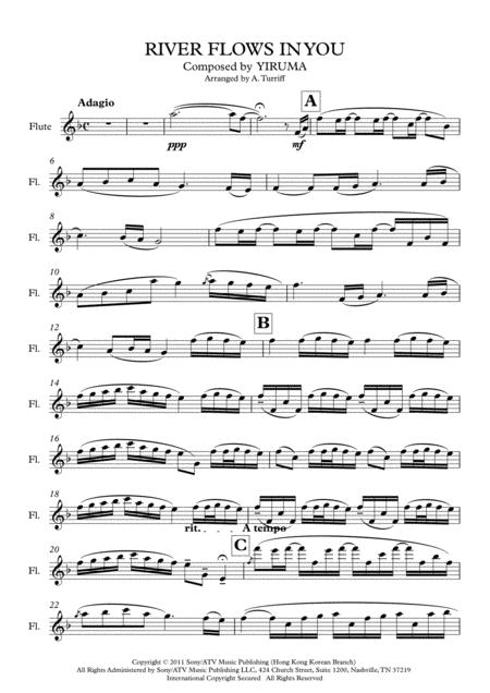 River Flows In You Flute Solo Part Music Sheet Download Topmusicsheet Com