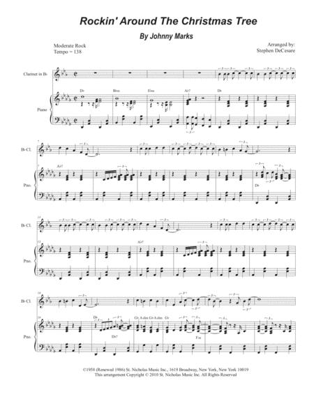 Rockin Around The Christmas Tree For Bb Clarinet Solo And Piano Music Sheet Download Topmusicsheet Com