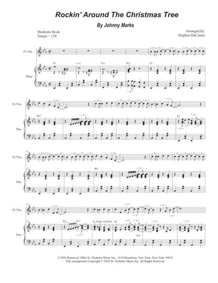 Rockin Around The Christmas Tree For Flute Or Violin Solo And Piano Music Sheet Download Topmusicsheet Com