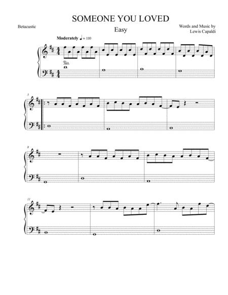 Someone You Loved Lewis Capaldi Sheet Music Easy Piano Music Sheet Download Topmusicsheet Com