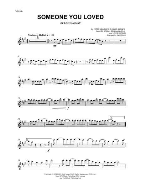 Download mp3 Someone You Loved Lewis Capaldi Violin Sheet Music (4.12 MB) - Mp3 Free Download