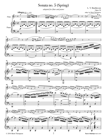 beethoven spring sonata sheet music