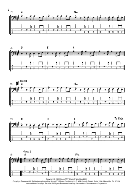 Stand By Me Bass Transcription With Tab Music Sheet Download Topmusicsheet Com