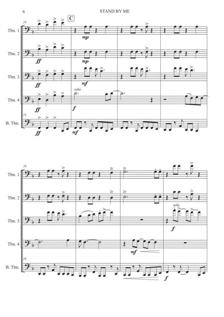 Stand By Me For Trombone Quintet Music Sheet Download Topmusicsheet Com