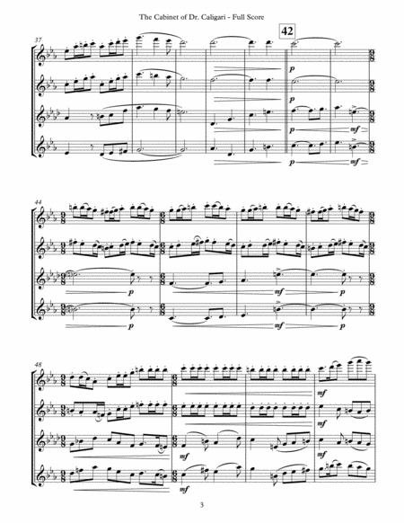 The Cabinet Of Dr Caligari For Flute Quartet Music Sheet Download