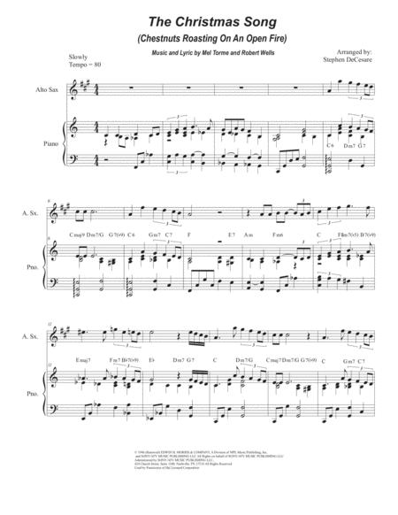 The Christmas Song Chestnuts Roasting On An Open Fire Alto Saxophone And Piano Music Sheet Download Topmusicsheet Com