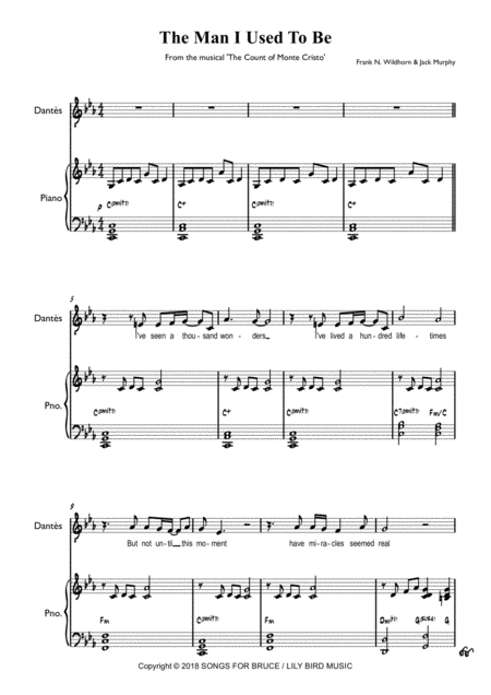 The Man I Used To Be From The Musical The Count Of Monte Cristo Music Sheet Download Topmusicsheet Com