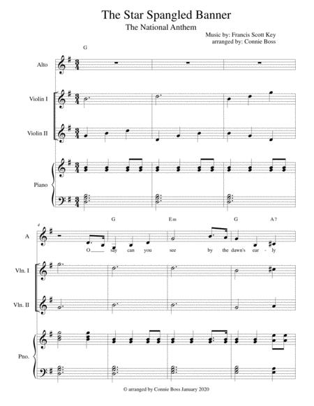 The Star Spangled Banner Alto And Violin Duet Music Sheet Download Topmusicsheet Com